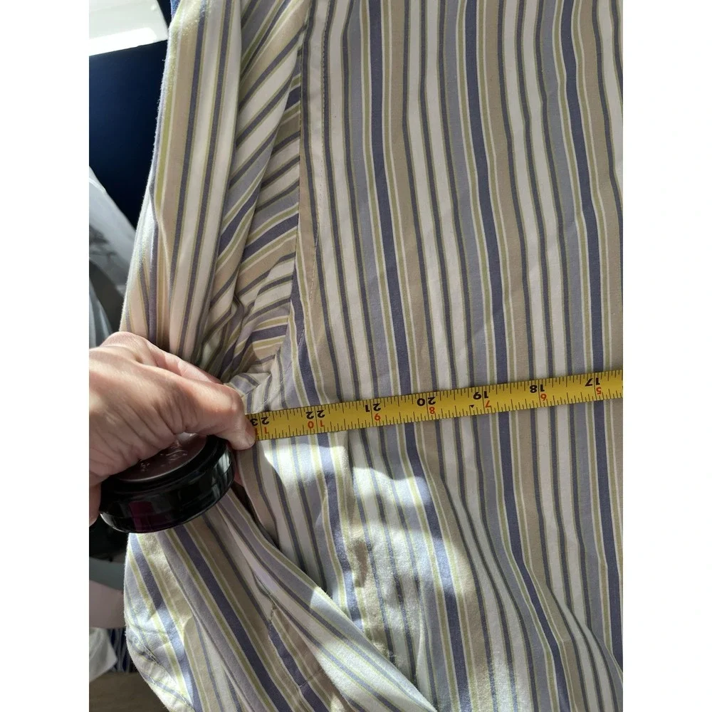 Pendleton Metro Shirt long sleeve button‎ down White/blue 100% cotton size Med
